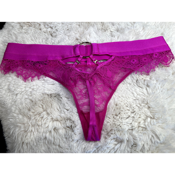 Honey Birdette BELINDA🩷 Hot Pink Lace 2 Piece Set 32B Bra & M Thong - Picture 8 of 9